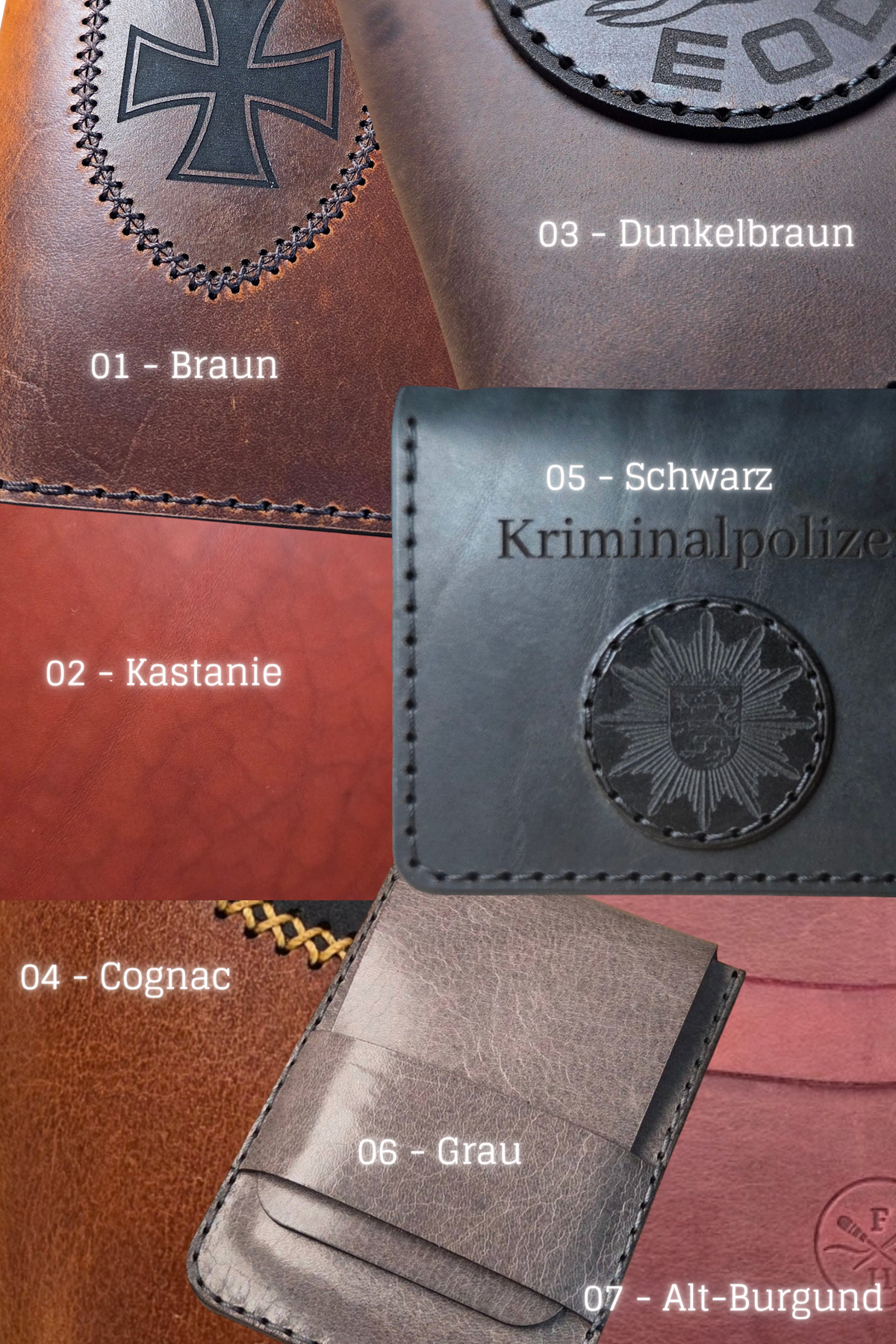Dienstausweisetui für Kriminalpolizei und Militärpolizei – Mit Markenhalter & individueller Gravur