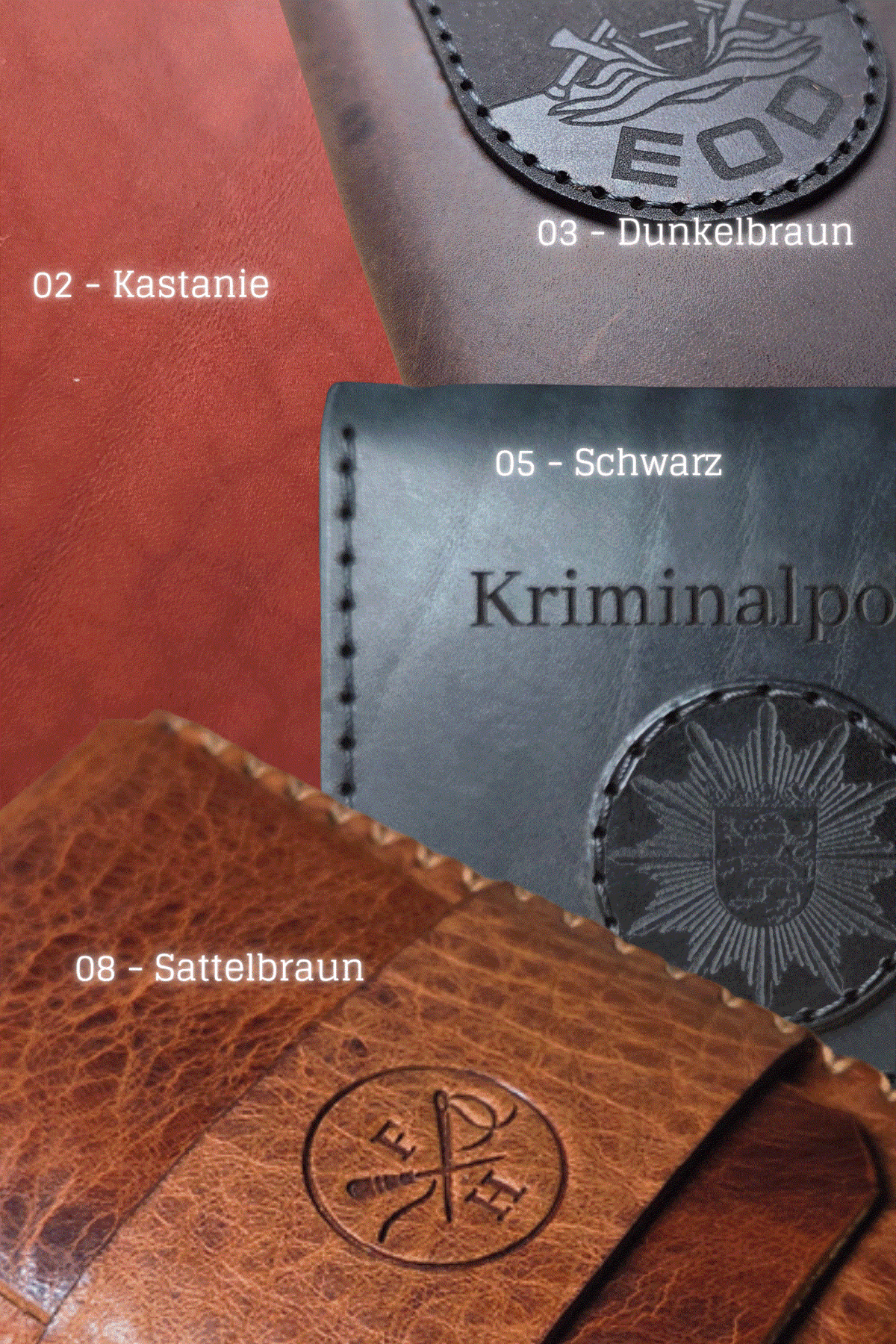 Individueller runder Lederanhänger | Mit D-Ring