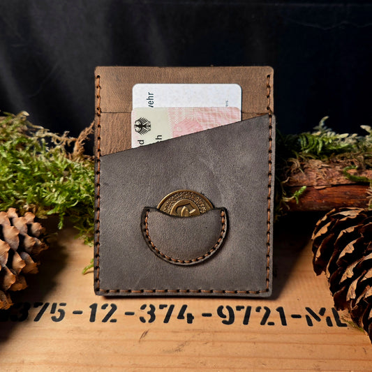 Etui Leder, Lederetui, kartenetui, Portemonnaie, Münzhülle, coin case, challenge coin, coincheck, Mappe, Ausweis, Ausweisetui, Bundeswehr
